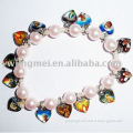 Faux Pearl saint images religious elastic Rosary Bracelet